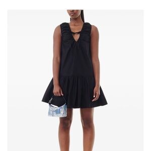 Ganni Black Ruched Dress